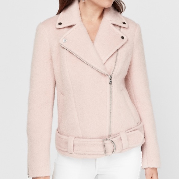 Express Jackets & Blazers - SALE!! Wool-Blend Boxy Belted Moto Jacket Large
